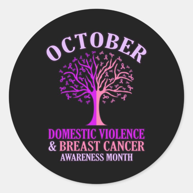 Domestic Violence Awareness Month October Support Classic Round Sticker (Front)