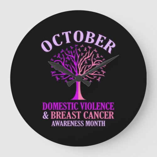 Domestic Violence Awareness Month October Support Large Clock