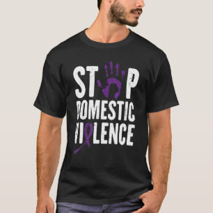 Domestic Violence Awareness month Purple Ribbon T-Shirt