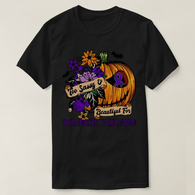 Domestic Violence Awareness retro halloween scary  T-Shirt (Design Front)