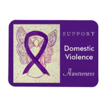 Domestic Violence Awareness Ribbon Angel Magnet