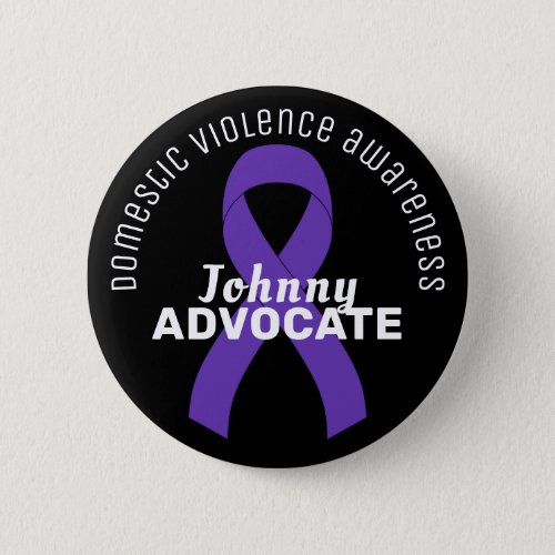 Domestic Violence Awareness Ribbon Black Button