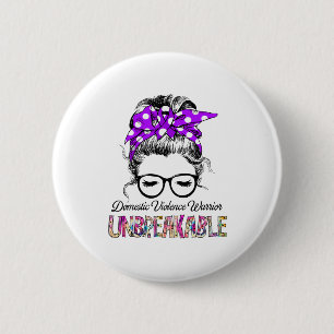 Domestic Violence Awareness Ribbon Support Gifts Button