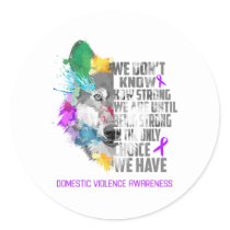 Domestic Violence Awareness Ribbon Support Gifts Classic Round Sticker