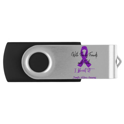 Domestic Violence Awareness Ribbon Support Gifts Flash Drive