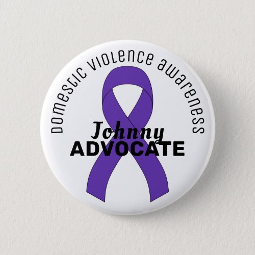Domestic Violence Awareness Ribbon White Button