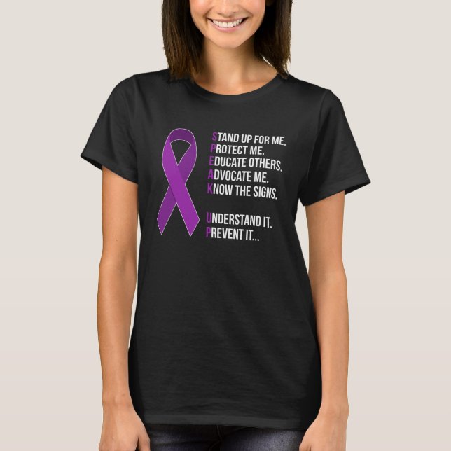 Domestic Violence Awareness Survivor  Speak Up T-Shirt (Front)