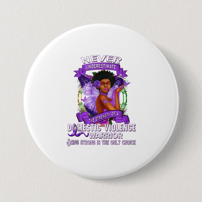 Domestic Violence Awareness Survivor Stop Button (Front)