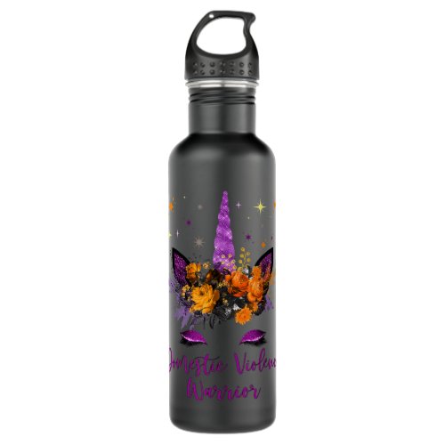 Domestic Violence Awareness Unicorn Toddler Purple Stainless Steel Water Bottle