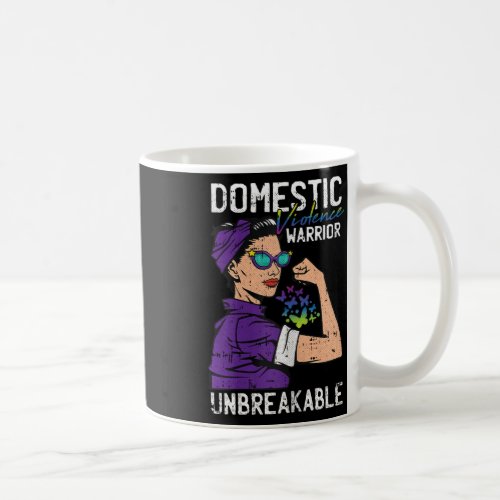 Domestic Violence Awareness Warrior Unbreakable Su Coffee Mug