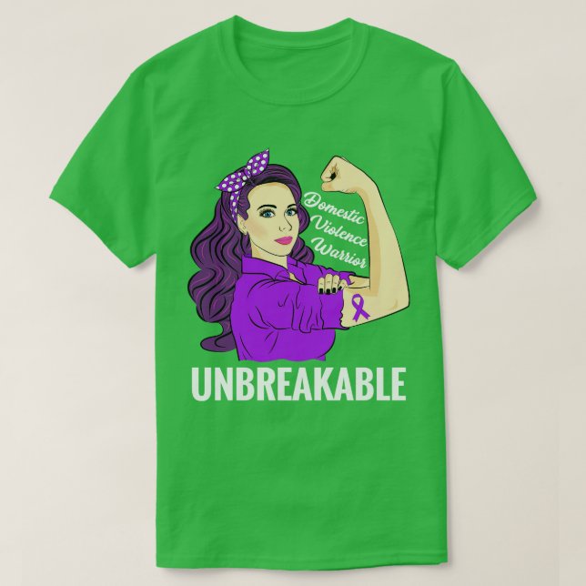 Domestic Violence Awareness Warrior Unbreakable Su T-Shirt (Design Front)