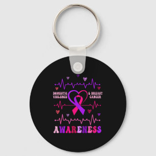 Domestic Violence Breast Cancer Awareness Artwork Keychain