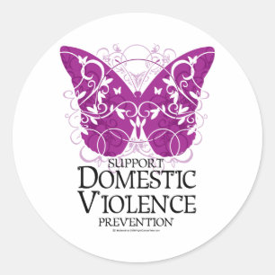 Domestic Violence Butterfly Classic Round Sticker