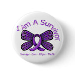 Domestic Violence Butterfly I Am A Survivor Button