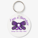 Domestic Violence Butterfly I Am A Survivor Keychain