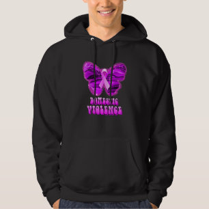Domestic Violence Butterfly Purple Ribbon Support  Hoodie