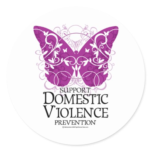 Domestic Violence Butterfly Classic Round Sticker | Zazzle