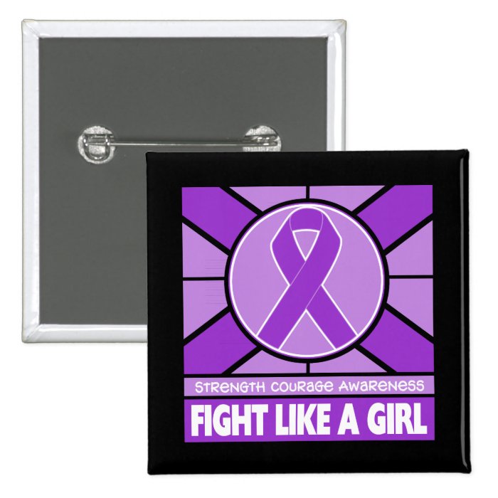 Domestic Violence Fight Like A Girl Flag Pinback Button