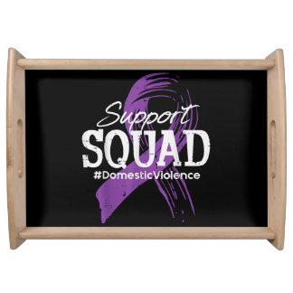 domestic violence ribbon support squad serving tray