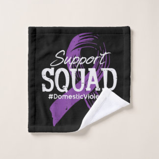 domestic violence ribbon support squad wash cloth
