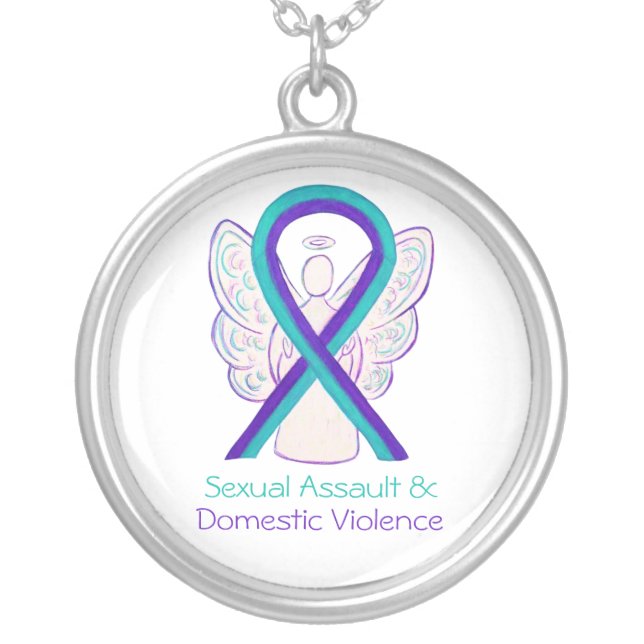 Domestic Violence & Sexual Assault Ribbon Necklace (Front)