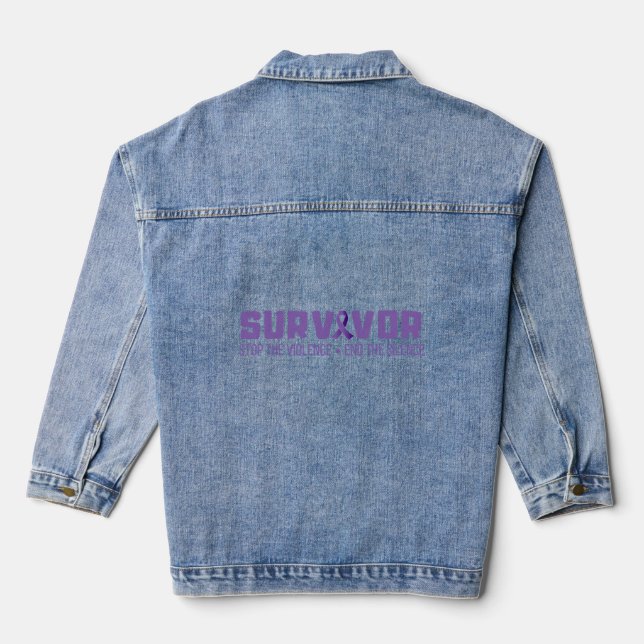Domestic Violence Survivor Awareness  Denim Jacket (Back)