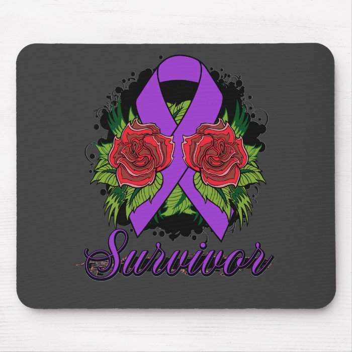 Domestic Violence Survivor Rose Grunge Tattoo Mouse Pad