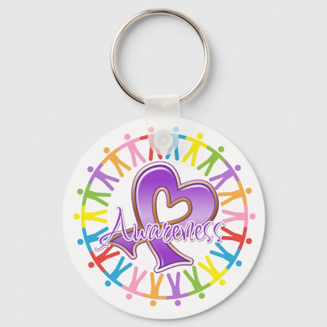 Domestic Violence Unite in Awareness Keychain (Front)