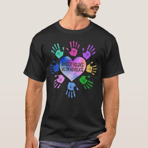 Domestic Violence Victim Advocate Hand Heart T_Shirt