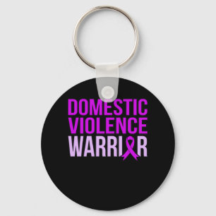 Domestic Violence Warrior Support Awareness Month Keychain