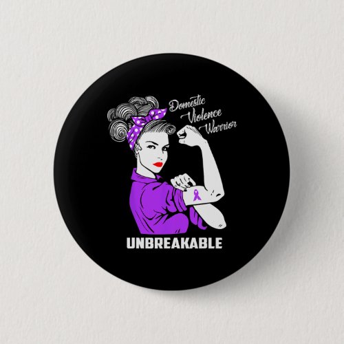 Domestic Violence Warrior Unbreakable Awareness Gi Button