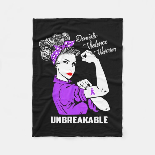 Domestic Violence Warrior Unbreakable Awareness Gi Fleece Blanket