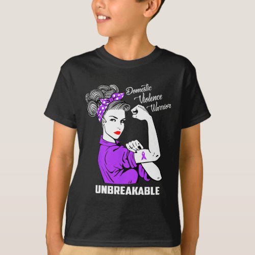 Domestic Violence Warrior Unbreakable Awareness Gi T_Shirt