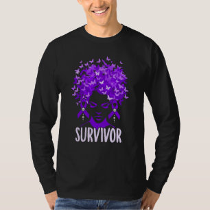 Domestic Violence Women purple butterflies Survivo T-Shirt