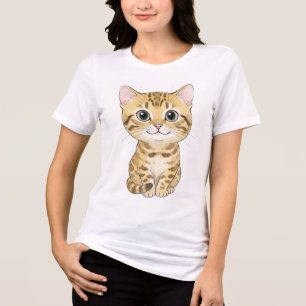 Domesticated Apex Predator: Cute Bengal Cat Tri-Blend Shirt