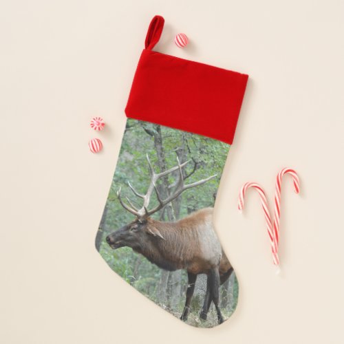 Dominate Bull Elk In Rut Smiling Christmas Stocking