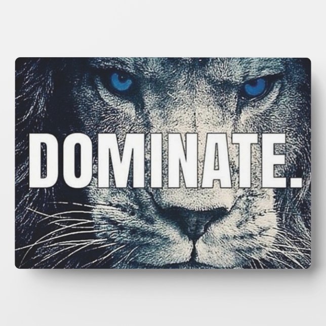 Dominate - Lion Motivational Plaque (Front)