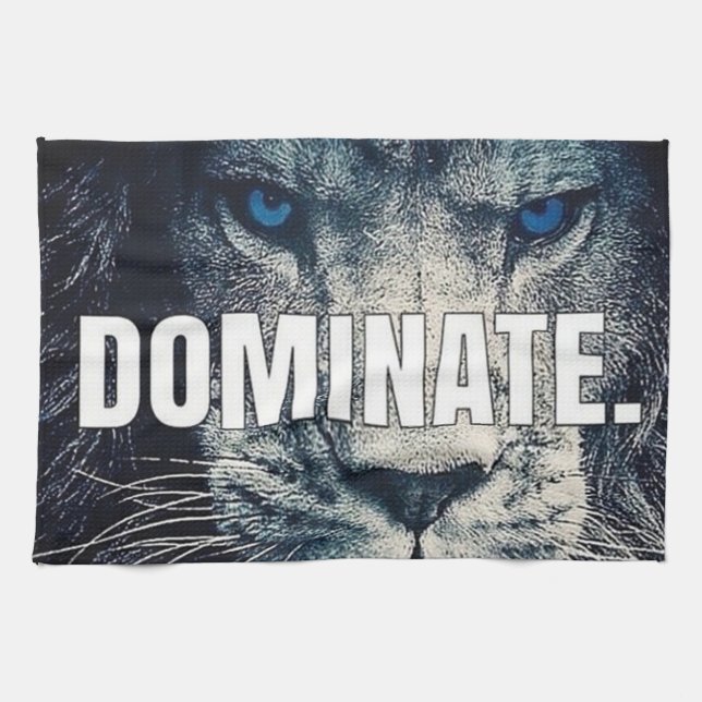 Dominate - Lion Motivational Towel (Horizontal)