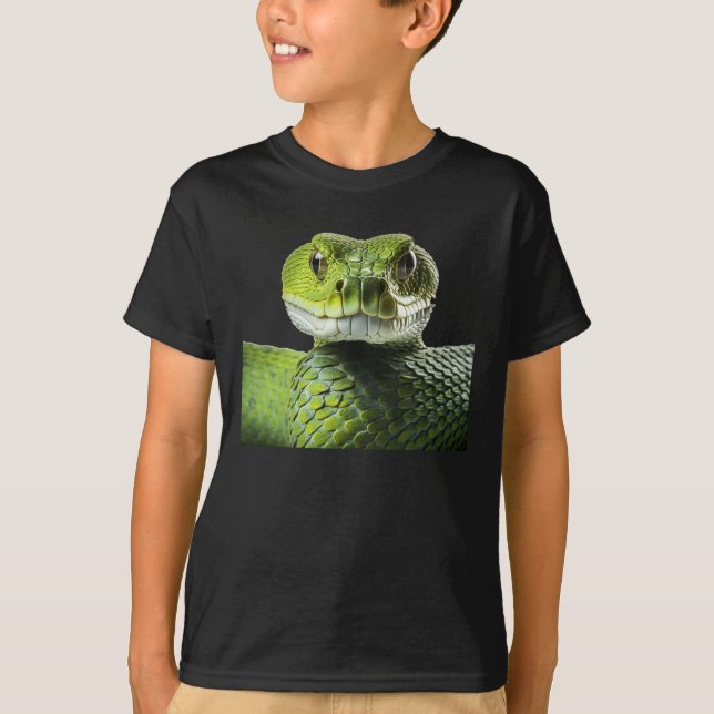Dominate with our Menacing Green Viper Snake Tee (Front)