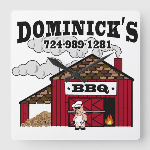Domincks BBQ custom clock