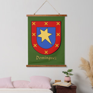 Dominguez Ancestral Heraldic Shield Hanging Tapestry