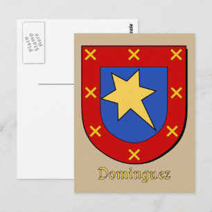 Dominguez Ancestral Heraldic Shield Postcard