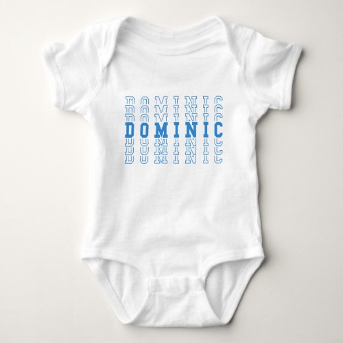 Dominic Blue Personalized Repeat Name Baby Bodysuit