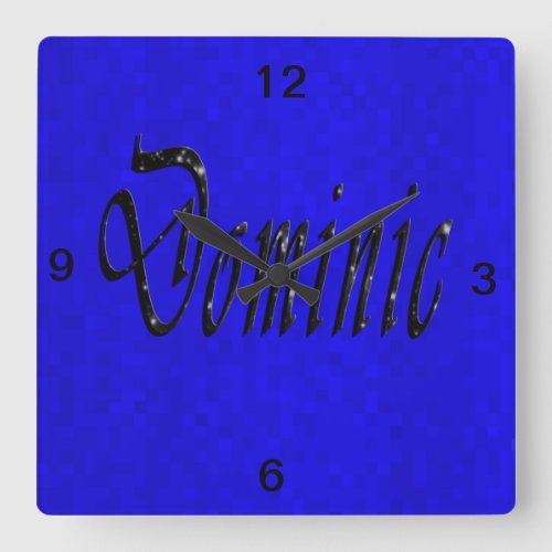 Dominic Name Logo Square Wall Clock