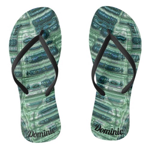 DOMINIC  Shades Green with Black Design  Flip Flops