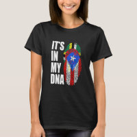 Dominica And Puerto Rican Mix DNA Flag Heritage T-Shirt