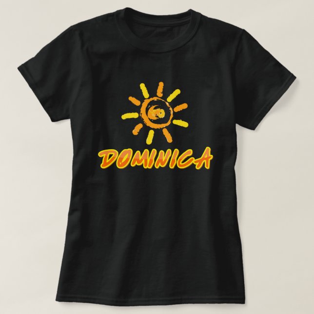 Dominica bright yellow & orange T-Shirt (Design Front)