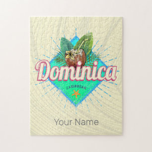Dominica Caribbean Retro Vacation Vintage Island Jigsaw Puzzle