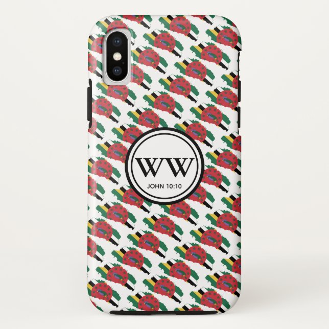 DOMINICA Christian Monogram Abundant Life Case-Mate iPhone Case (Back)