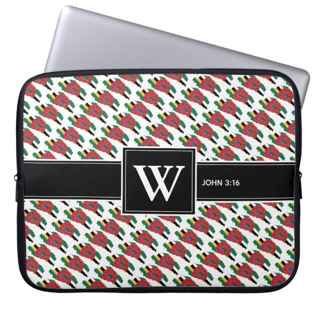 DOMINICA Christian Scripture Monogram laptop Laptop Sleeve (Front)